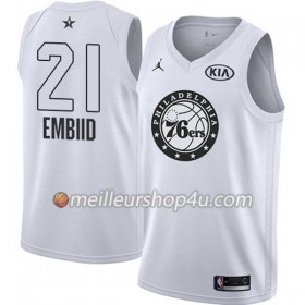 Maillot Basket Homme Philadelphia 76ers Joel Embiid 21 2018 All Star Jordan Brand Blanc Swingman
